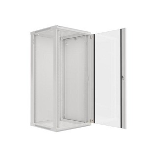 Lanberg wall-mounted installation rack cabinet 19'' 27U 600x600mm gray (glass door)