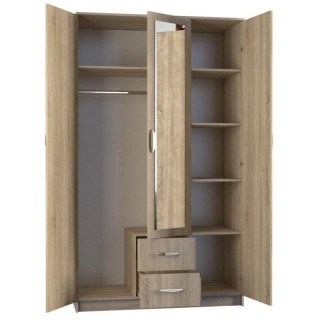 Topeshop ROMANA 120 SON L bedroom wardrobe/closet 6 shelves 3 door(s) Oak