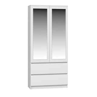 Topeshop SS-90 BIEL LUSTRO bedroom wardrobe/closet 5 shelves 2 door(s) White