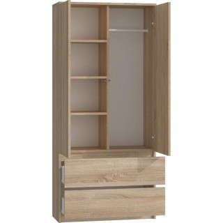 Topeshop SZAFA MALWA SON bedroom wardrobe/closet 5 shelves 2 door(s) Oak