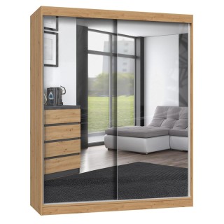 Topeshop IGA 160 ART A KPL bedroom wardrobe/closet 7 shelves 2 door(s) Oak