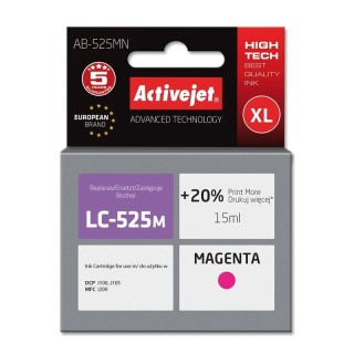 Activejet AB-525MN Ink Cartridge (Replacement for Brother LC525M; Supreme; 15 ml; magenta). Prints 20% more than OEM.