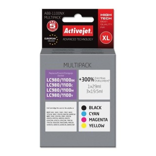 Activejet ABB-1100NX Ink cartridge (replacement for Brother LC1100/980; Supreme; 1 x 29 ml, 3 x 19.5 ml; black, magenta, cyan, yellow)