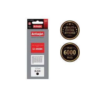 Activejet AC-G490Bk Ink cartridge (replacement for Canon GI-490BK; Supreme; 135 ml; 6000 pages, black)