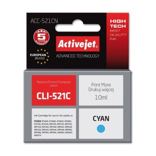 Activejet ACC-521CN Ink cartridge (replacement for Canon CLI-521C; Supreme; 10 ml; cyan)