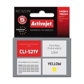 Activejet ACC-521YN Ink cartridge (replacement for Canon CLI-521Y; Supreme; 10 ml; yellow)