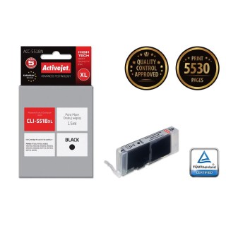 Activejet ACC-551BN Ink cartridge (replacement for Canon CLI-551BK; Supreme; 15 ml; black)