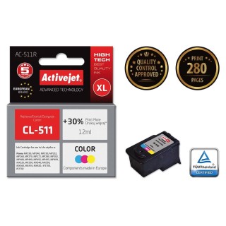 Activejet AC-511R Ink cartridge (replacement for Canon CL-511; Premium; 12 ml; color)