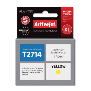 Activejet AE-27YNX Ink cartridge (replacement for Epson 27XL T2714; Supreme; 18 ml; yellow)