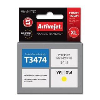 Activejet AE-34YNX Ink Cartridge (replacement for Epson 34XL T3474; Supreme; 14 ml; yellow)