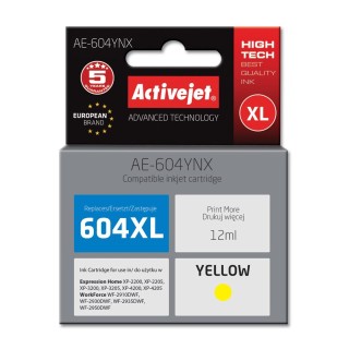 Activejet AE-604YNX Ink Cartridge (replacement for Epson 604XL C13T10H44010; Supreme; yield of 350 pages;  12 ml; yellow)