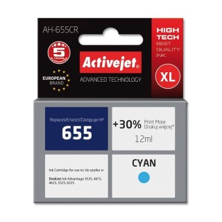 Activejet AH-655CR ink (replacement for HP 655 CZ110AE; Premium; 12 ml; cyan)