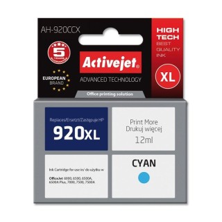 Activejet AH-920CCX Ink Cartridge (replacement for HP 920XL CD972AE; Premium; 12 ml; cyan)