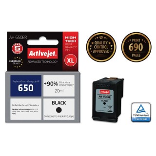 Activejet AH-650BR ink (replacement for HP 650 CZ101AE; Premium; 20 ml; black)