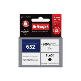 Activejet AH-652BR ink (replacement for HP 652 F6V25AE; Premium; 20 ml; black)