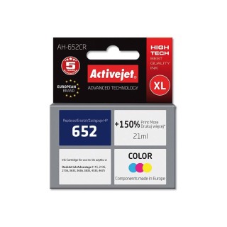Activejet AH-652CR ink (replacement for HP 652 F6V24AE; Premium; 21 ml; color)