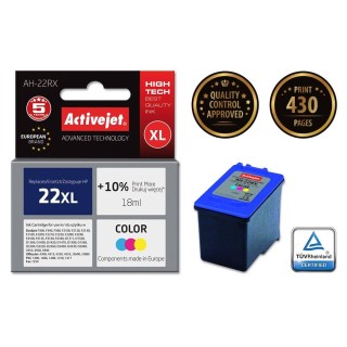Activejet AH-22RX Ink cartridge (replacement for HP 22XL C9352A; Premium; 18 ml; color)