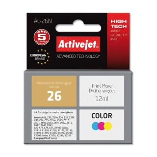 Activejet AL-26N Ink Cartridge (replacement for Lexmark 26 10N0026; Supreme; 12 ml; color)