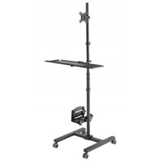 Maclean professional stand, mobile computer station on wheels, max 17"-32", max 20kg, MC-793