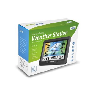 GreenBlue Wireless Weather Station, Colourful, DCF, Moon Phases, Barometer, Calendar, GB540