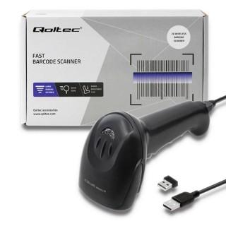 Qoltec 50868 Wireless Laser Scanner 1D | 2D | Black
