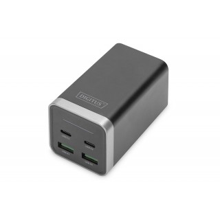 Universal wall charger GaN power supply 4 ports 2x USB-C 2x USB-A PD 3.0 65W black