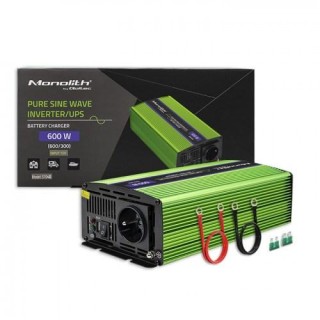 Qoltec Monolith power adapter/inverter Auto 600 W Green
