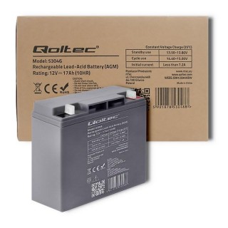 Qoltec 53046 AGM battery | 12V | 17Ah | max. 255A
