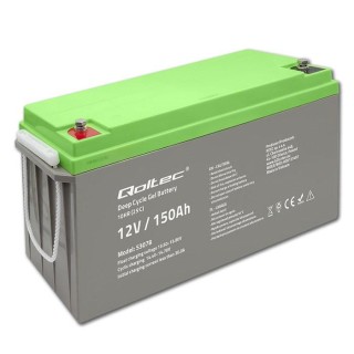 Qoltec 53078 Deep Cycle Gel battery| 12V | 150Ah | 44.5kg