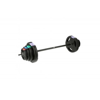 Straight barbell with interchangeable weights ONE FITNESS GSPO40 (17-57-027) composite plates 42 kg Black