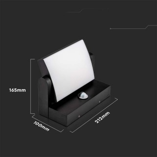 Projector Façade Luminaire V-TAC 17W LED Motion Sensor Black IP65 VT-11020-120-B 3000K 2520lm