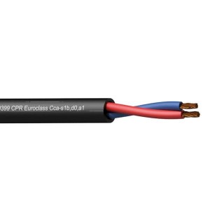 PROCAB CLS225-CCA/1 – Loudspeaker cable - 2 x 2.5 mm2 - 13 AWG -  EN50399 CPR Euroclass Cca-s1b,d0,a1 100 m wooden reel - Black version