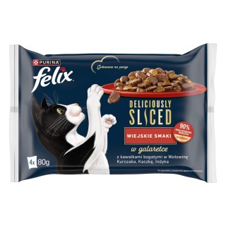 FELIX Deliciously Sliced - wet cat food - 4x 80 g