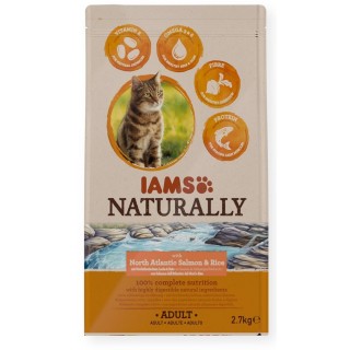 IAMS Naturally Adult North Atlantic salmon & rice - dry cat food - 2,7kg