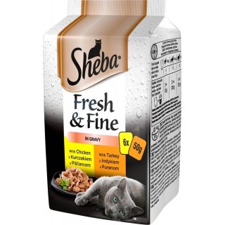 SHEBA Fresh&Fine Chicken, Turkey - wet cat food - 6 x 50 g
