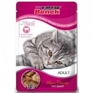 SUPER BENEK Adult Veal - wet cat food - 100 g
