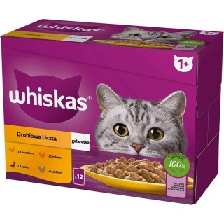 WHISKAS sachet jelly poultry, duck, turkey, chicken - wet cat food - 12x85 g