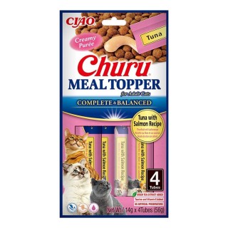 INABA Churu Meal Topper Tuna with salmon - cat treats - 4 x 14g