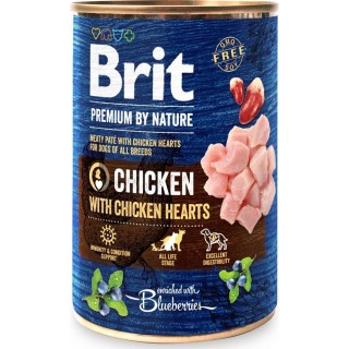 BRIT Premium by Nature Chicken with hearts - wet dog food - 400g