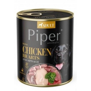 DOLINA NOTECI Piper Chicken hearts with spinach - Wet dog food - 800 g