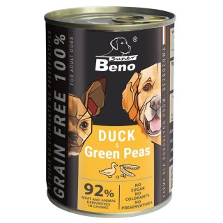 SUPER BENO Duck with green peas - wet dog food - 415g