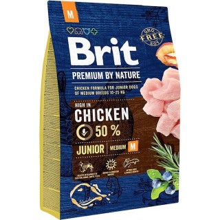 BRIT Premium by Nature Junior M Chicken - dry dog food - 3 kg