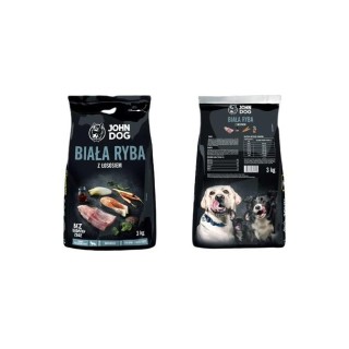 JOHN DOG Premium medium and large breed White Fish with Salmon - dry dog food - 3 kg