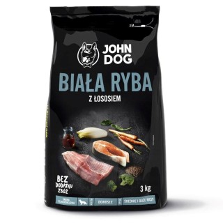 JOHN DOG Premium medium and large breed White Fish with Salmon - dry dog food - 3 kg