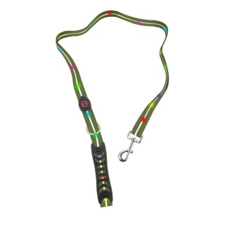 DOGGY VILLAGE Signal leash MT7122 dark green - LED dog leash - 1.2 m