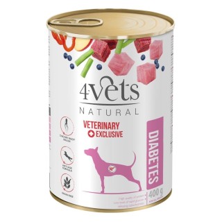 4VETS Natural Diabetes Dog  - wet dog food - 400 g