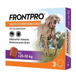 FRONTPRO Flea and tick tablets for dog (>25-50 kg) - 3x 136mg