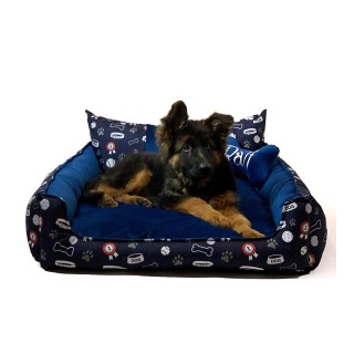 GO GIFT Dog and cat bed XXL - navy blue - 110x90x18 cm