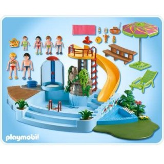 Family Fun Figure Set 4858 Outdoor Pool with Slide