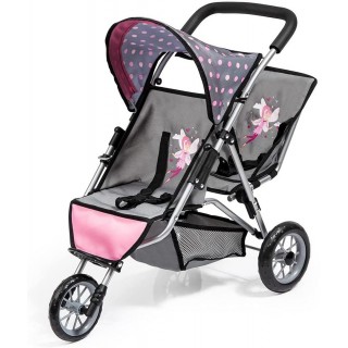 Bayer Twin Doll Stroller - Jogger DUO grey with fairy 39166AA